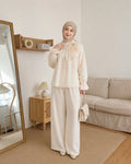 Lace Bow-Tie Stand Collar Blouse