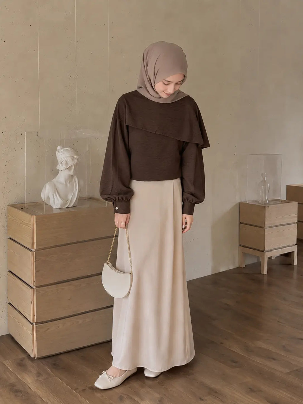 Asymmetric Ruffle Collar Blouse
