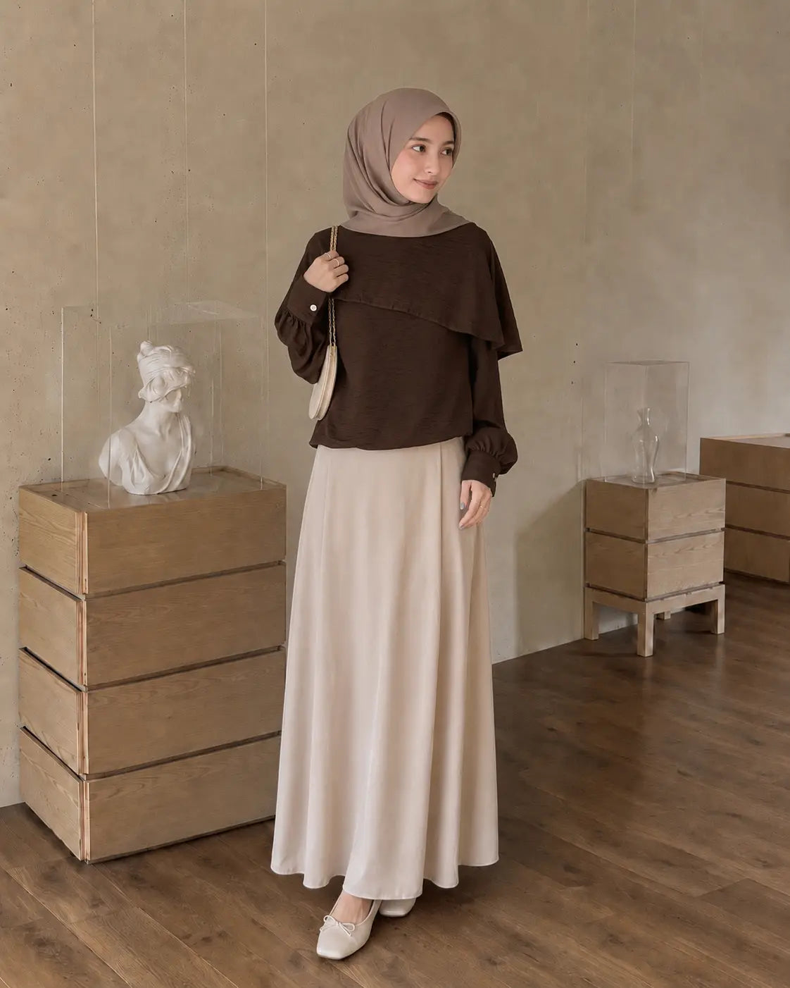 Asymmetric Ruffle Collar Blouse