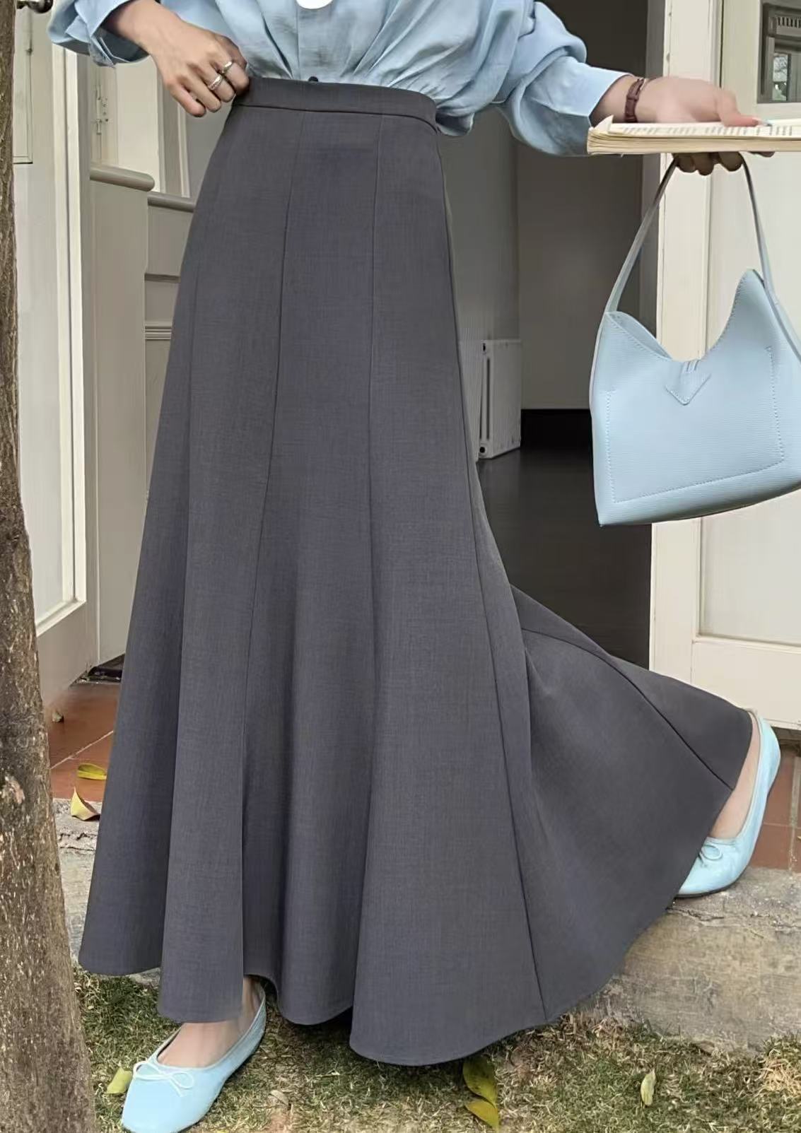 Tailored A-Line Midi Skirt