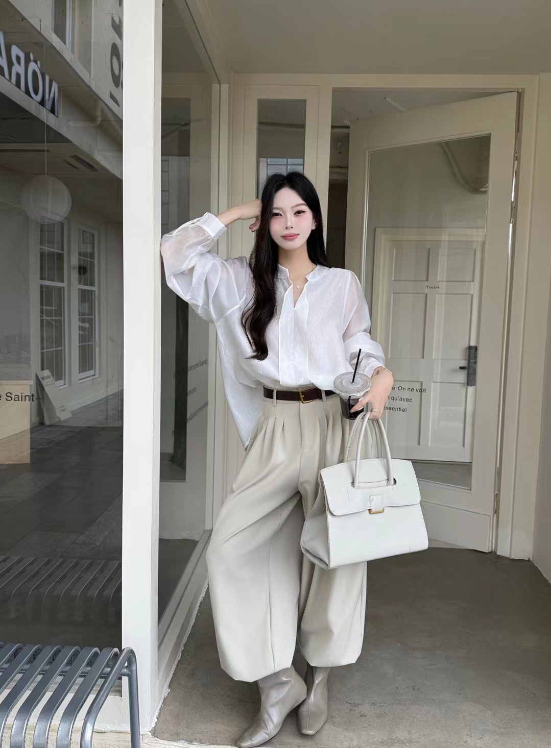 Split Neck Minimal Blouse