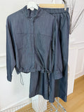 Drawstring Hem Shirt Set