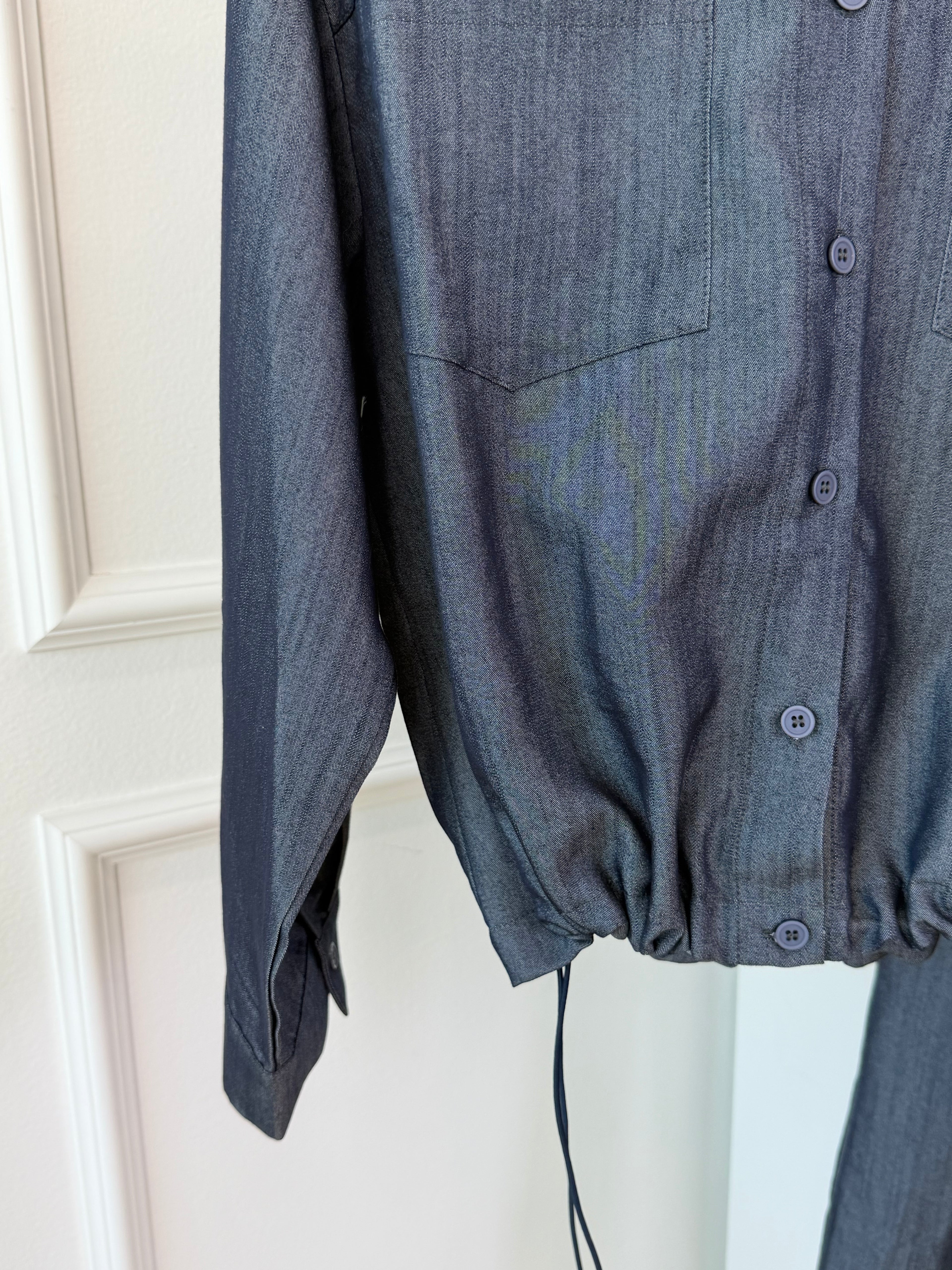 Drawstring Hem Shirt Set