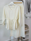 V-Neck Tie-Waist Set