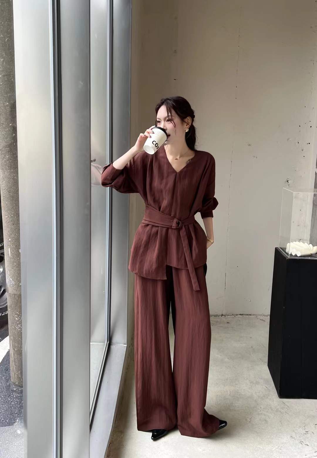 Minimalist Belted Suit