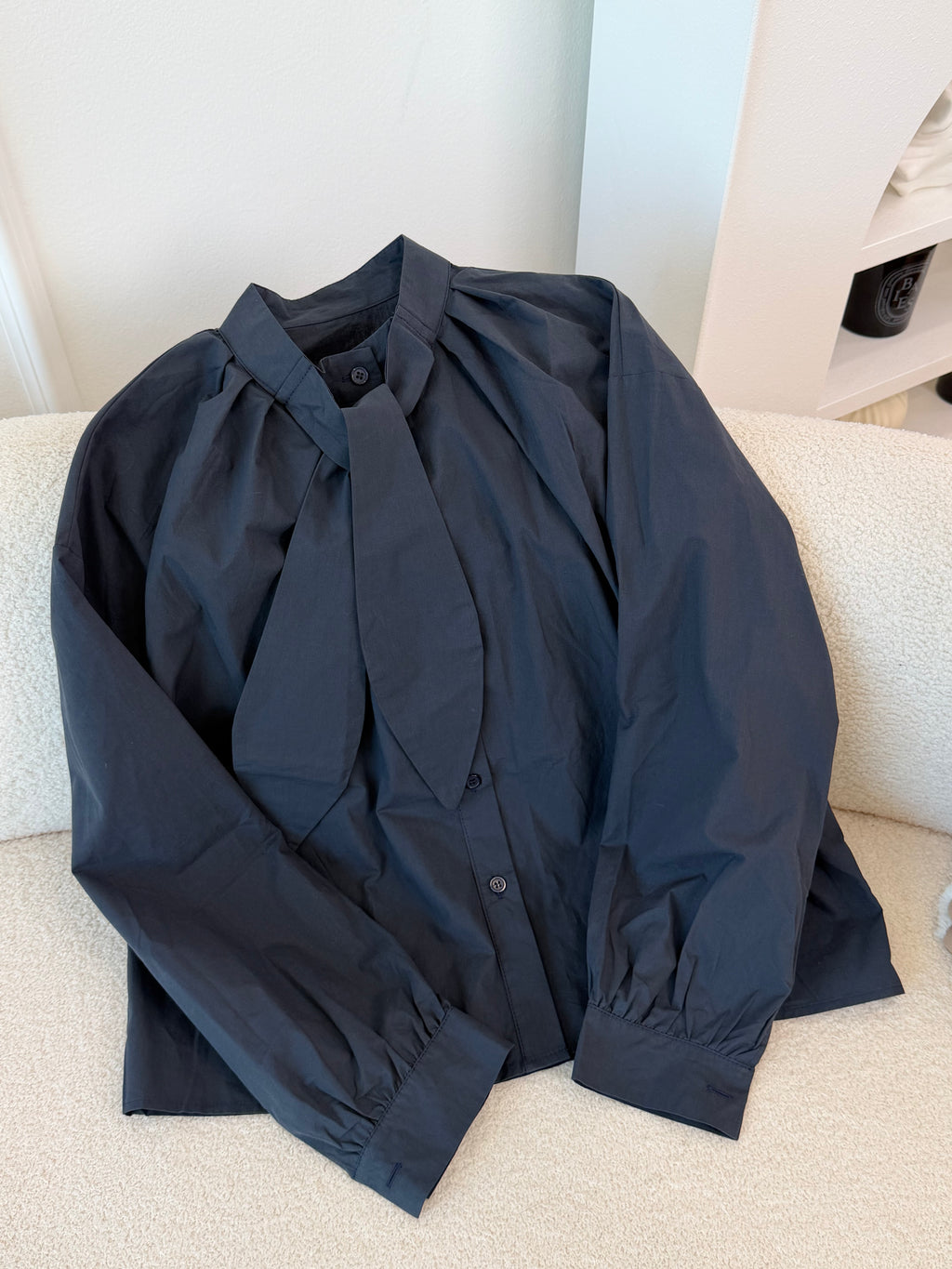 Tie-Neck Long Sleeve Blouse