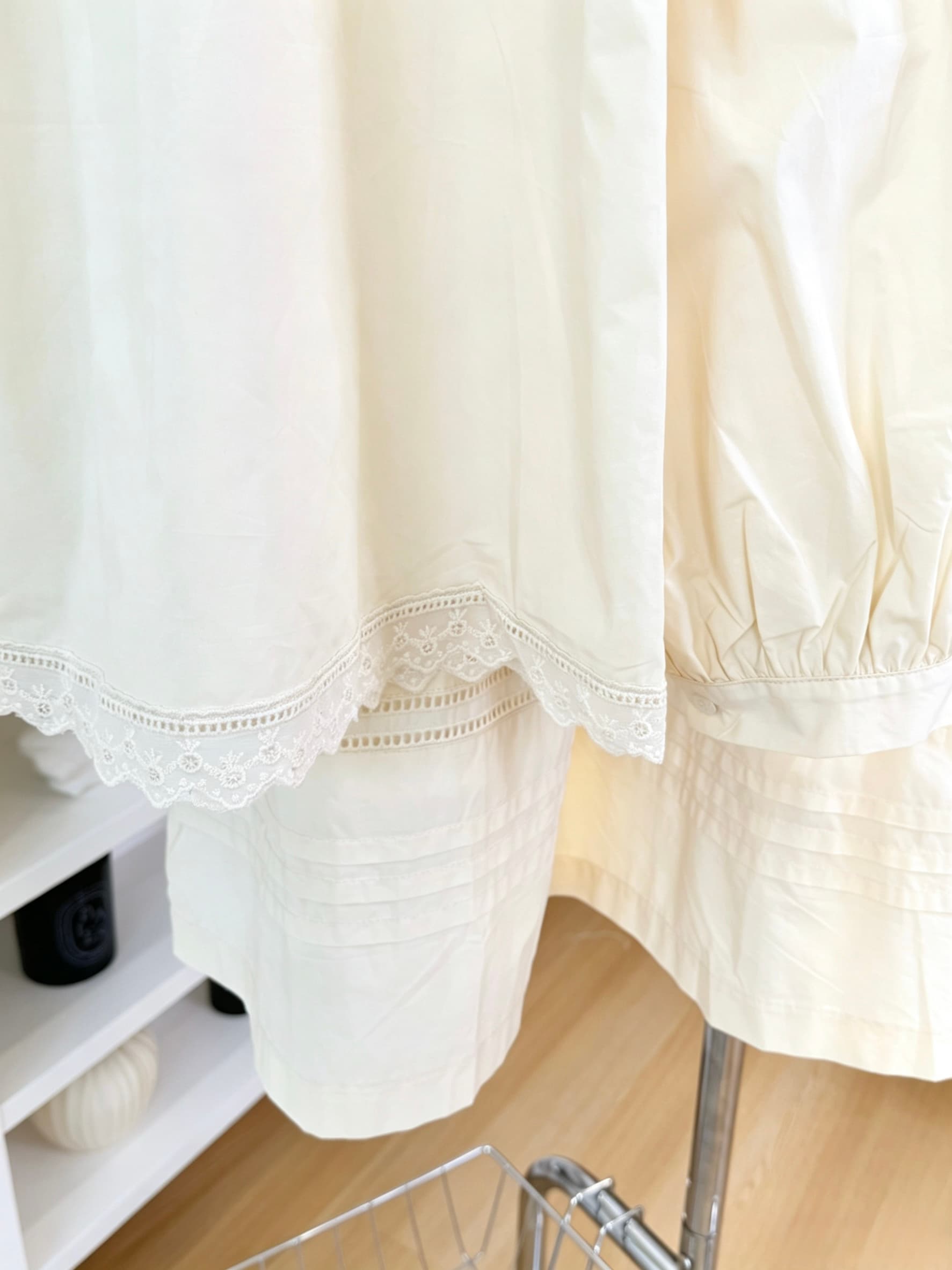 Pure Cotton Lace Trim Blouse & Maxi Skirt Set