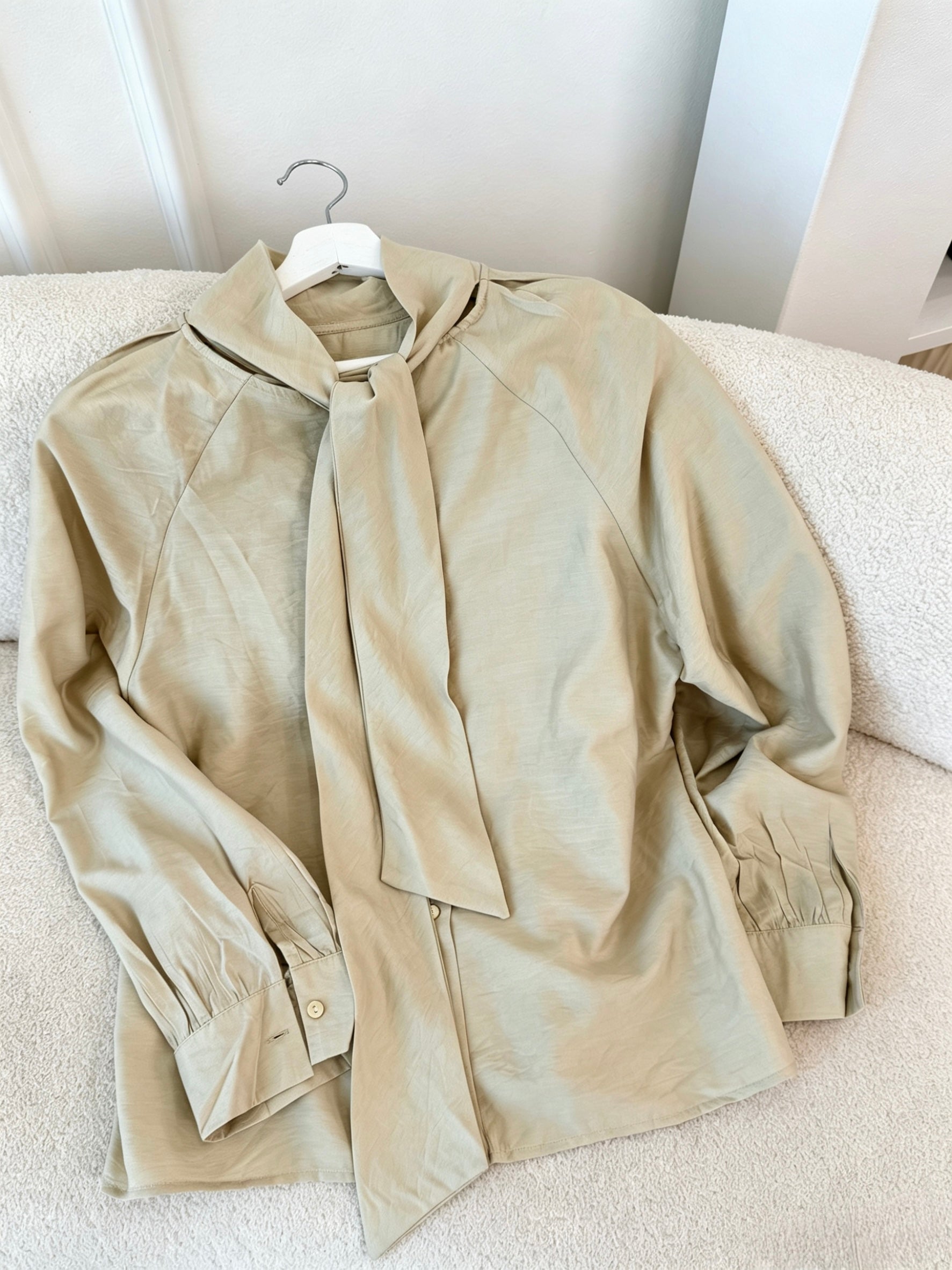 Scarf-Neck Tie Blouse