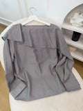 Asymmetric Ruffle Collar Blouse