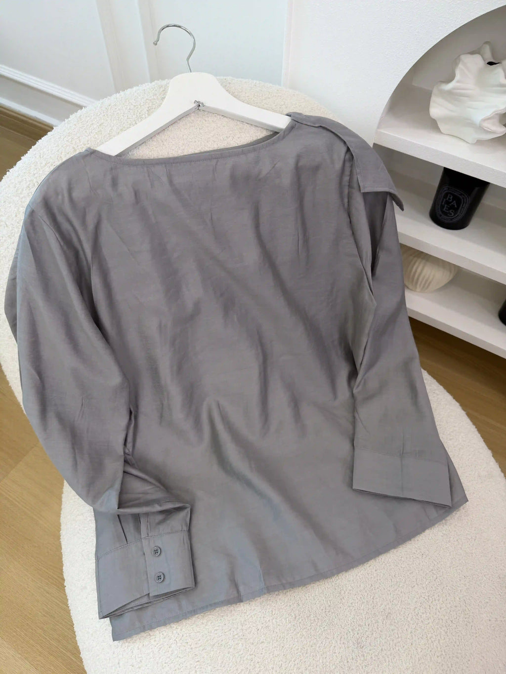 Asymmetric Ruffle Collar Blouse